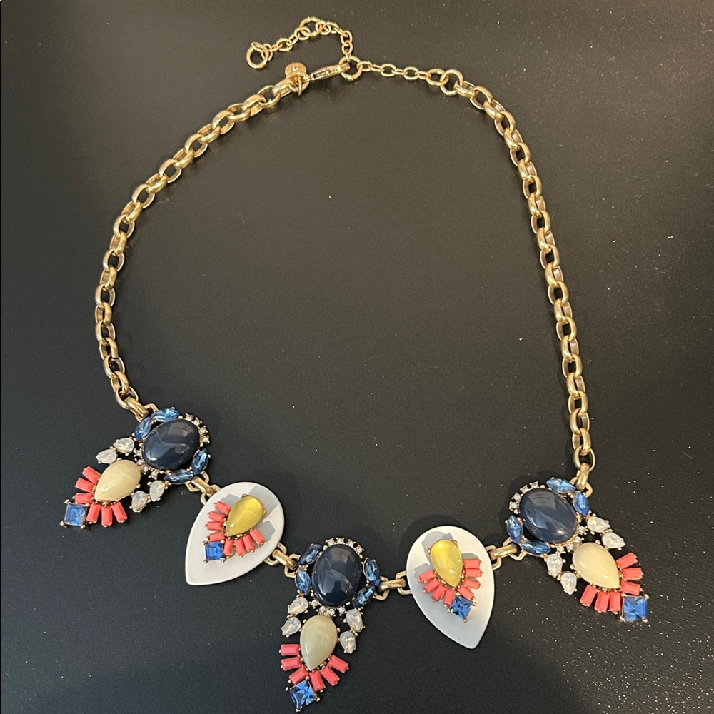 J Crew Gold and Multicolor Statement Necklace